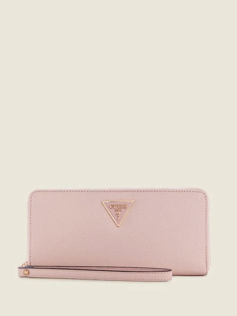 Guess Laurel Large Zip-Around Wallet - Light Rose