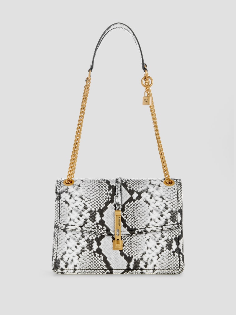 Guess James Python Convertible Bag - White