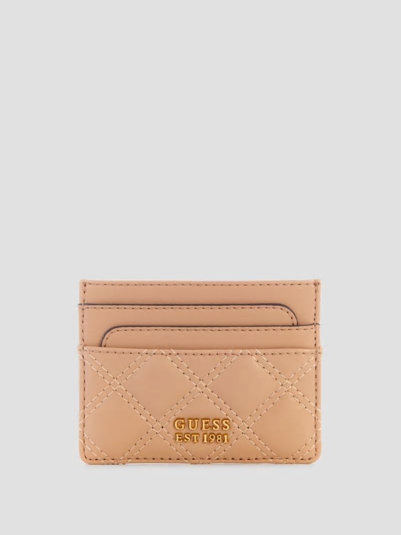 Guess Giully Quilted Card Holder - Beige