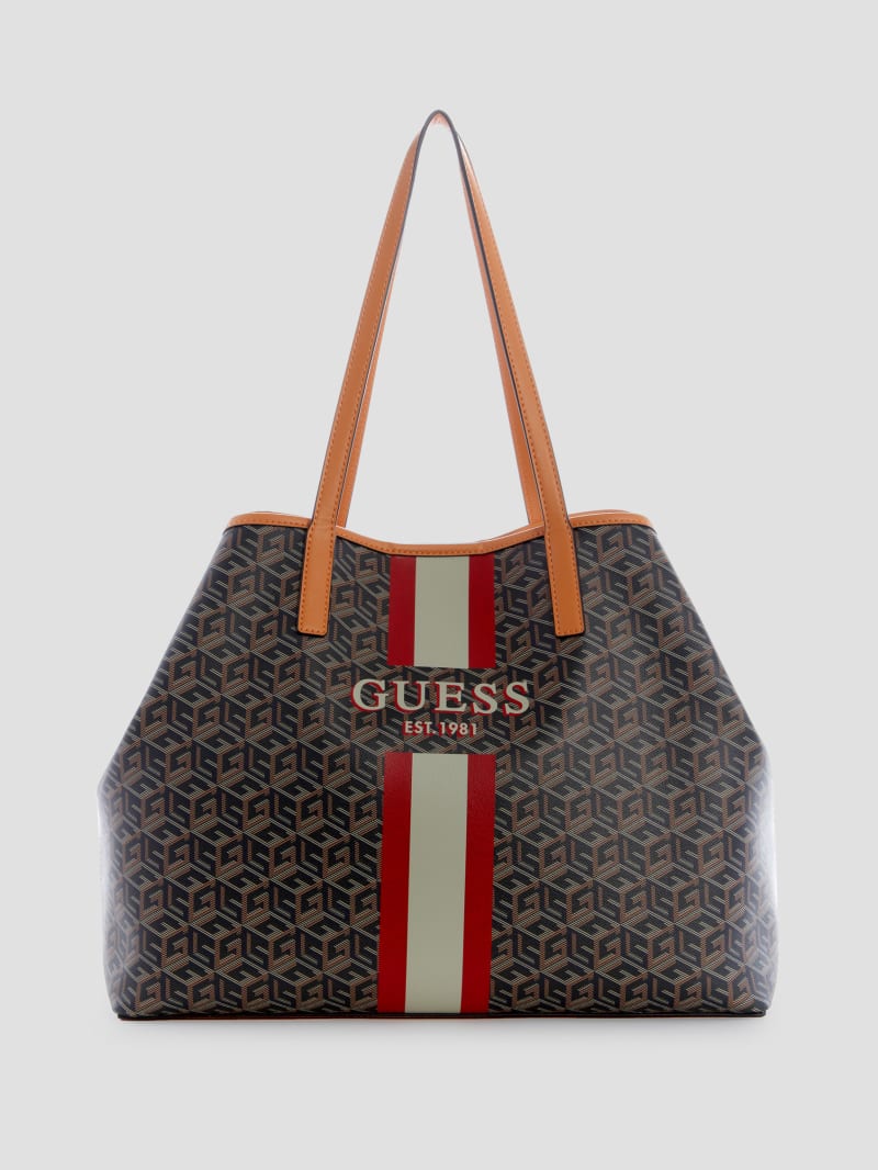 Guess Vikky Large Tote - Black Gold