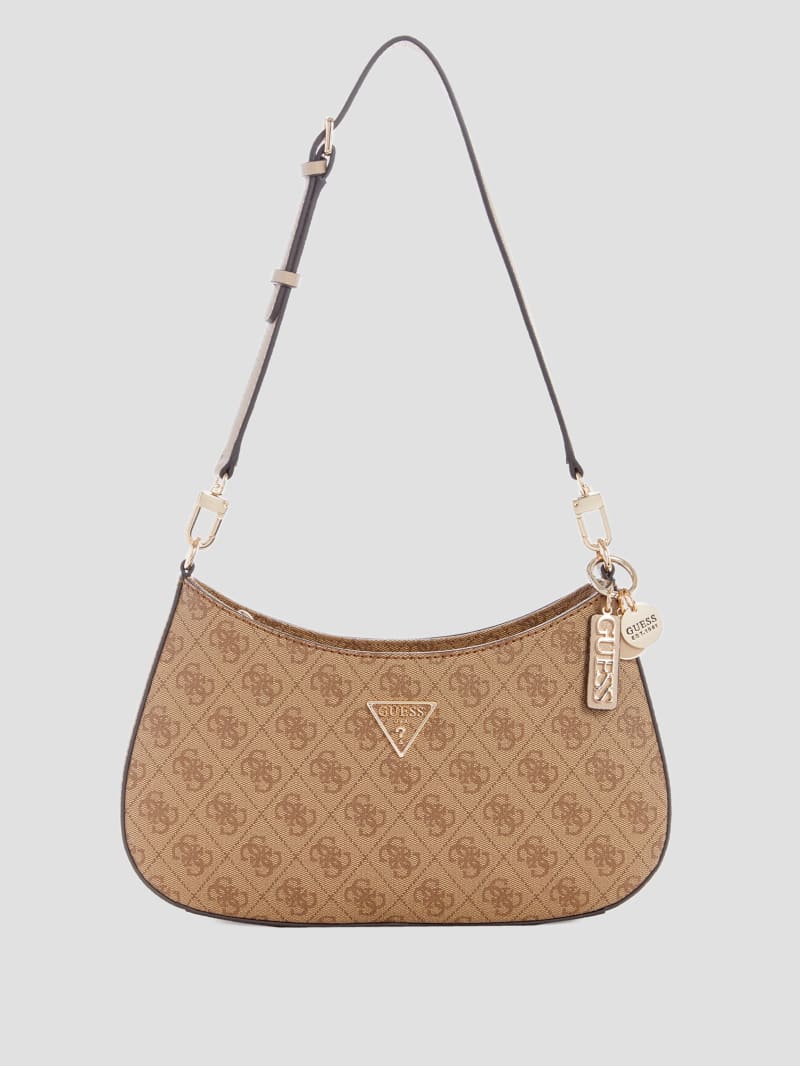 Guess Noelle Quattro G Shoulder Bag - Latte Logo