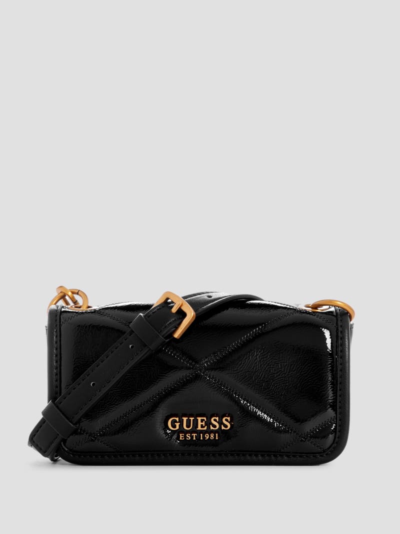 Guess Cilian Quilted Mini Crossbody - Black