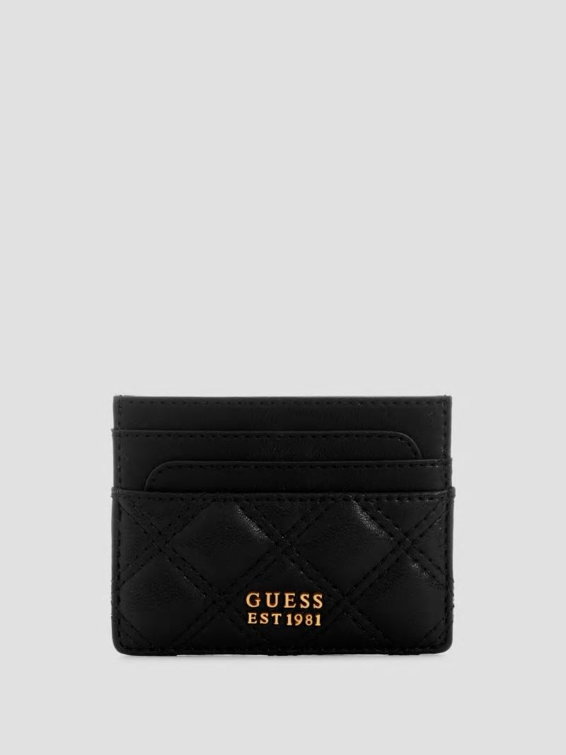 Guess Giully Quilted Card Holder - Black