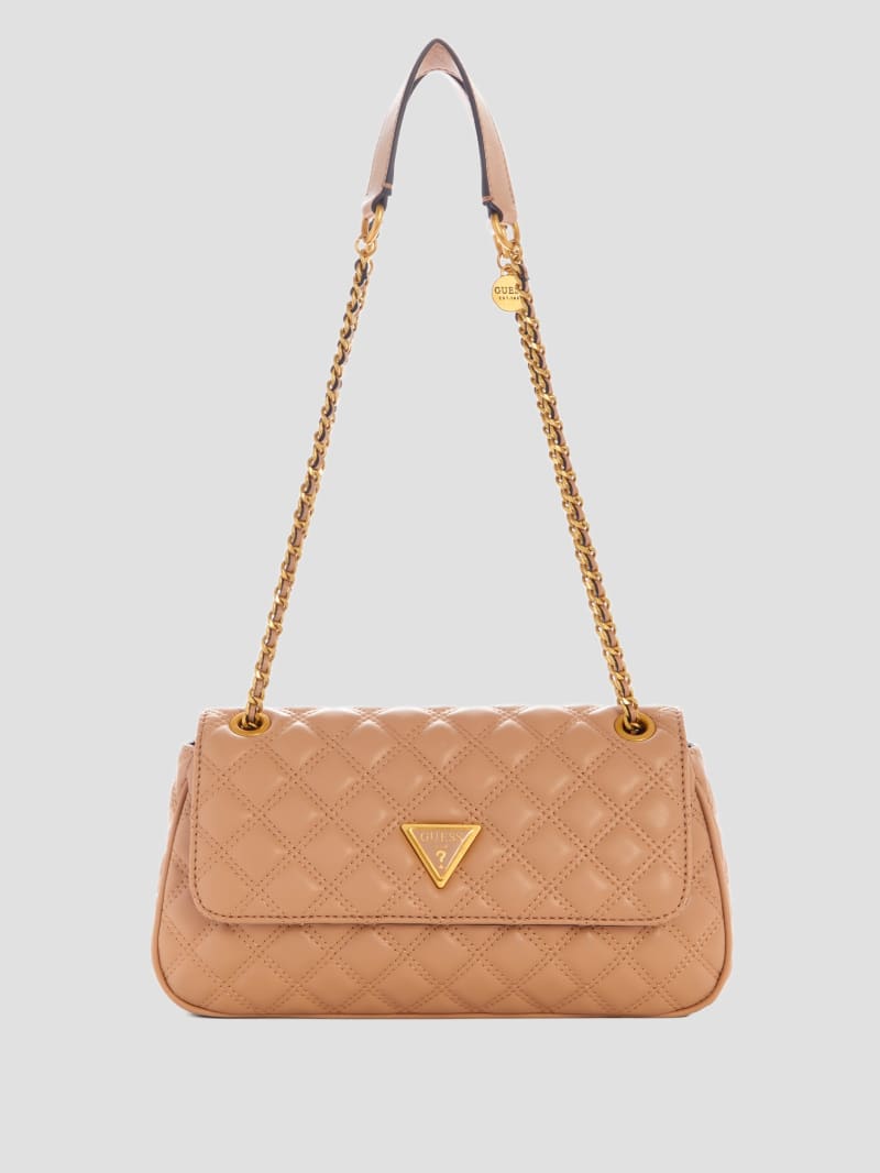 Guess Giully Quilted Convertible Crossbody - Beige Overflow