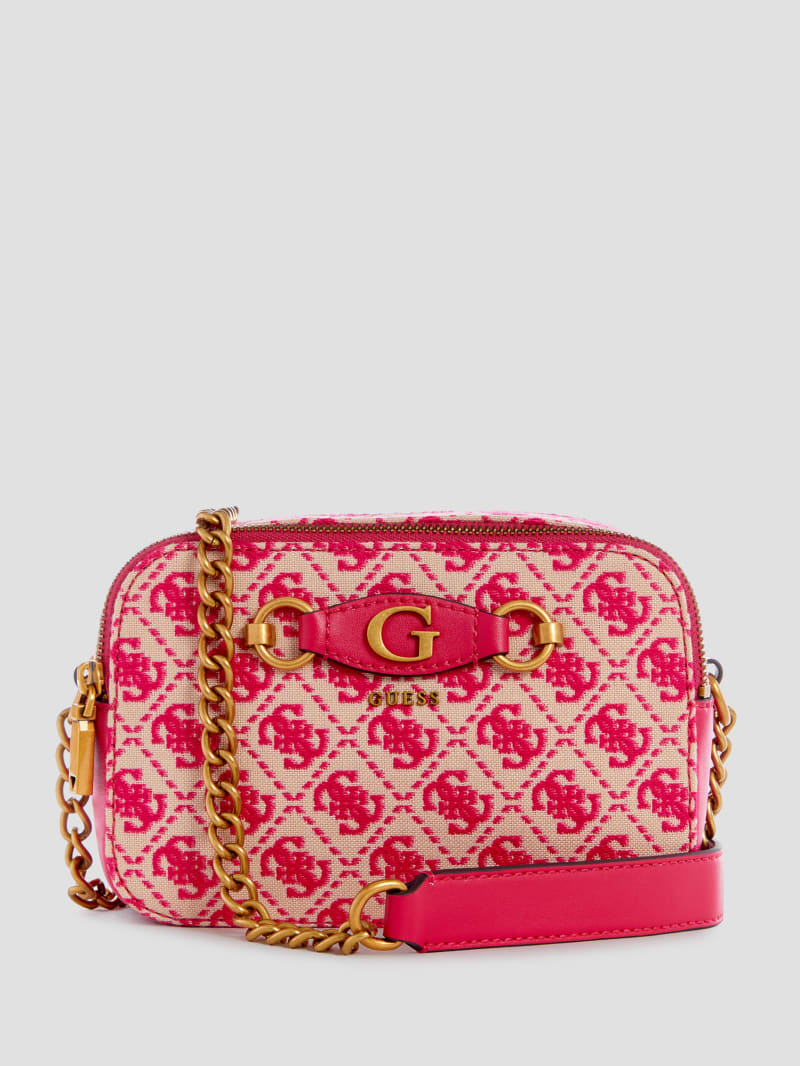 Guess Izzy Jacquard Logo Camera Bag - Pink