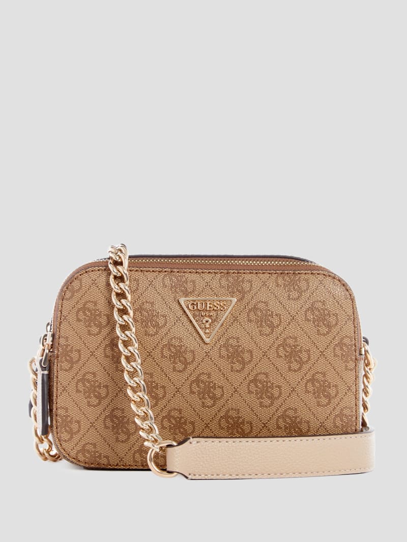 Guess Noelle Quatto G Camera Crossbody - Latte Logo