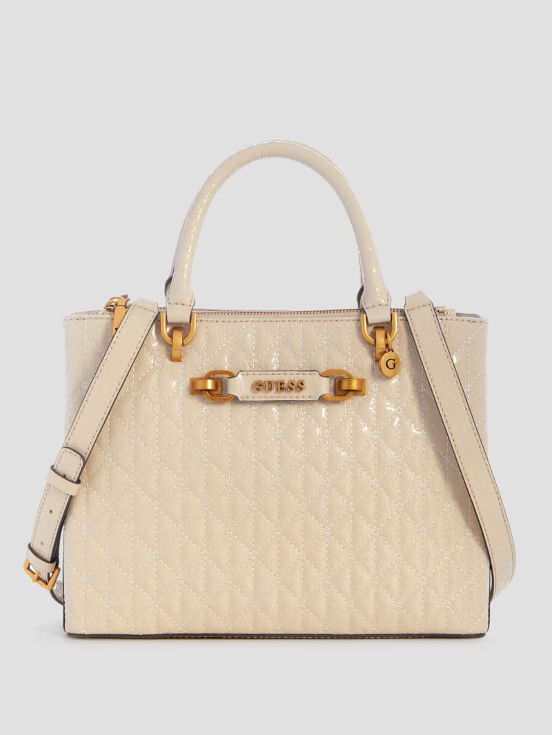 Guess Aveta Status Satchel - Off White