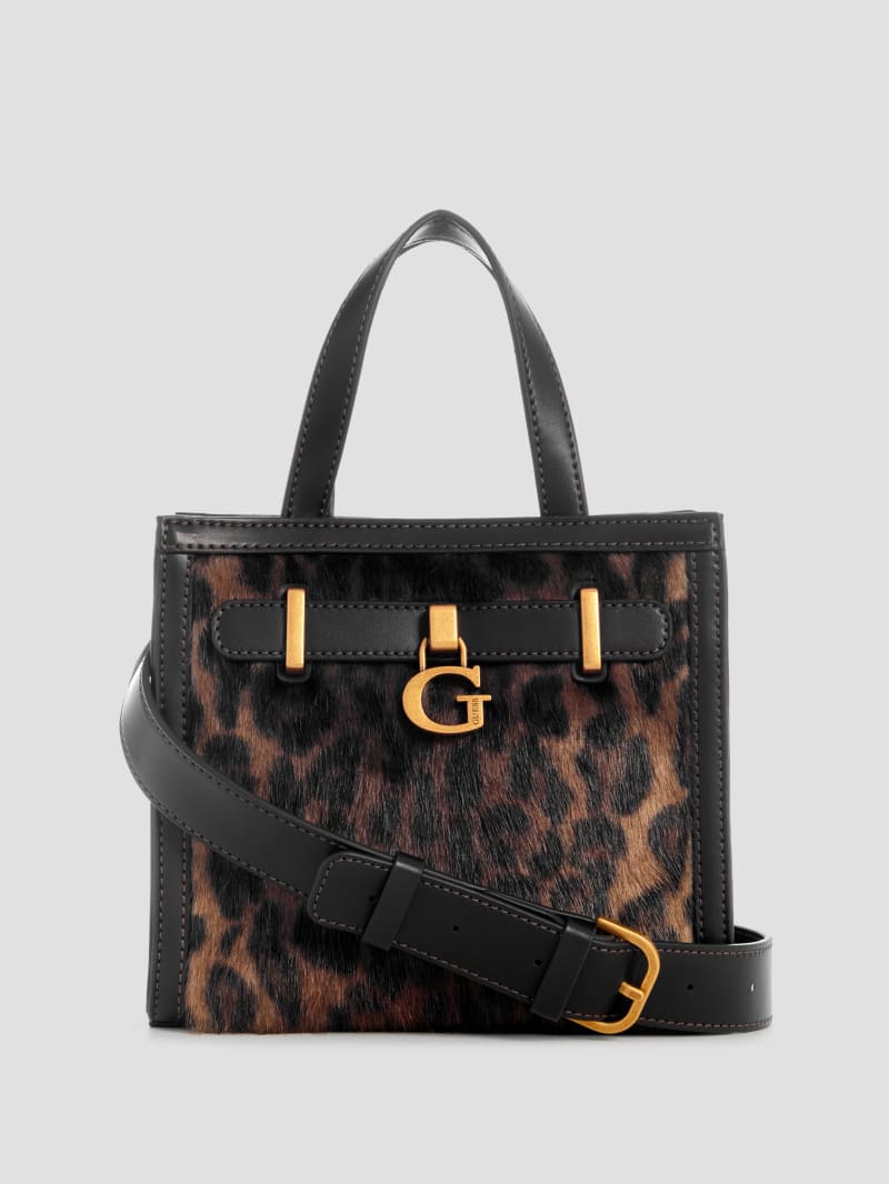 Guess Bergen Compartment Mini Tote - Leopard