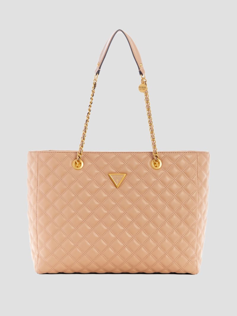 Guess Giully Quilted Tote Bag - Beige Overflow