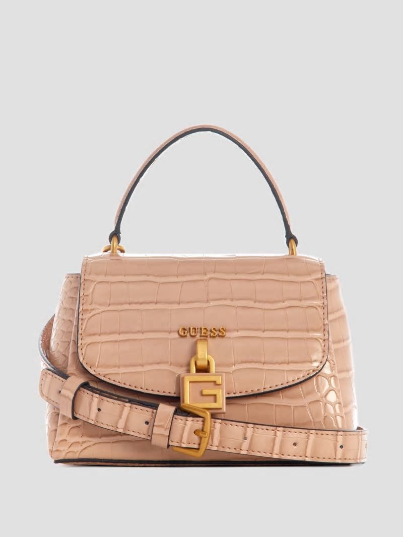 Guess Montreal Faux-Crocodile Mini Crossbody - Taupe