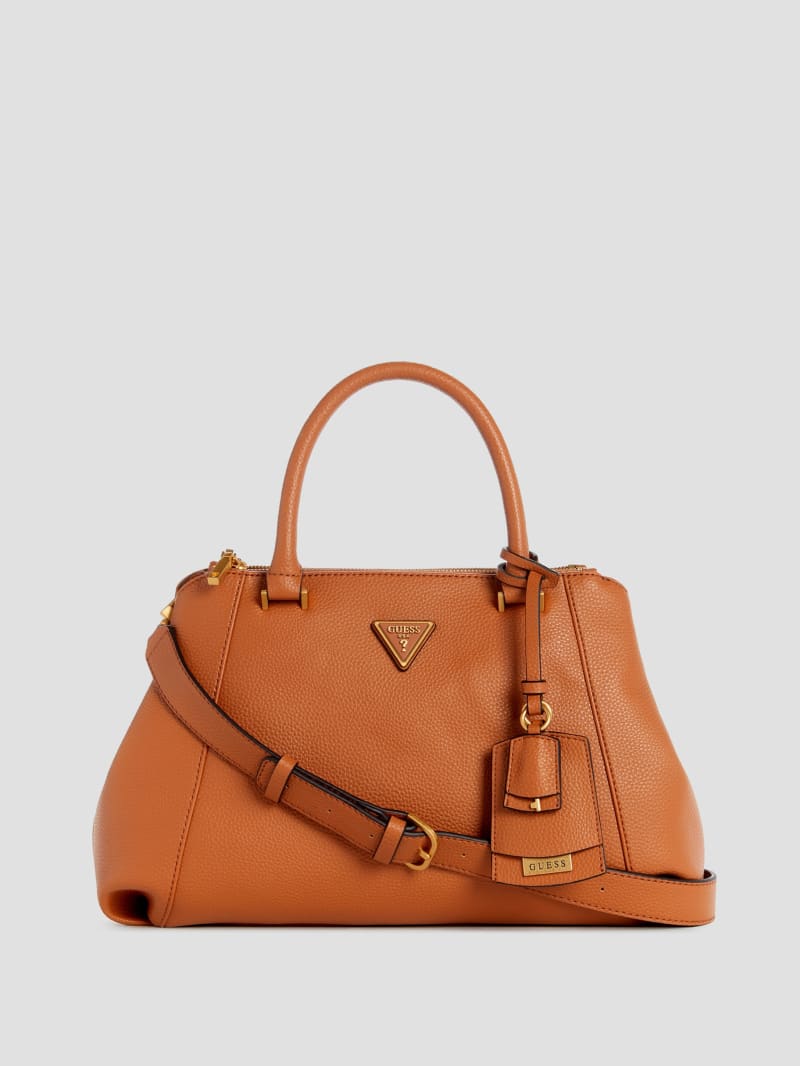 Guess Laryn Pebbled Luxury Satchel - Cognac