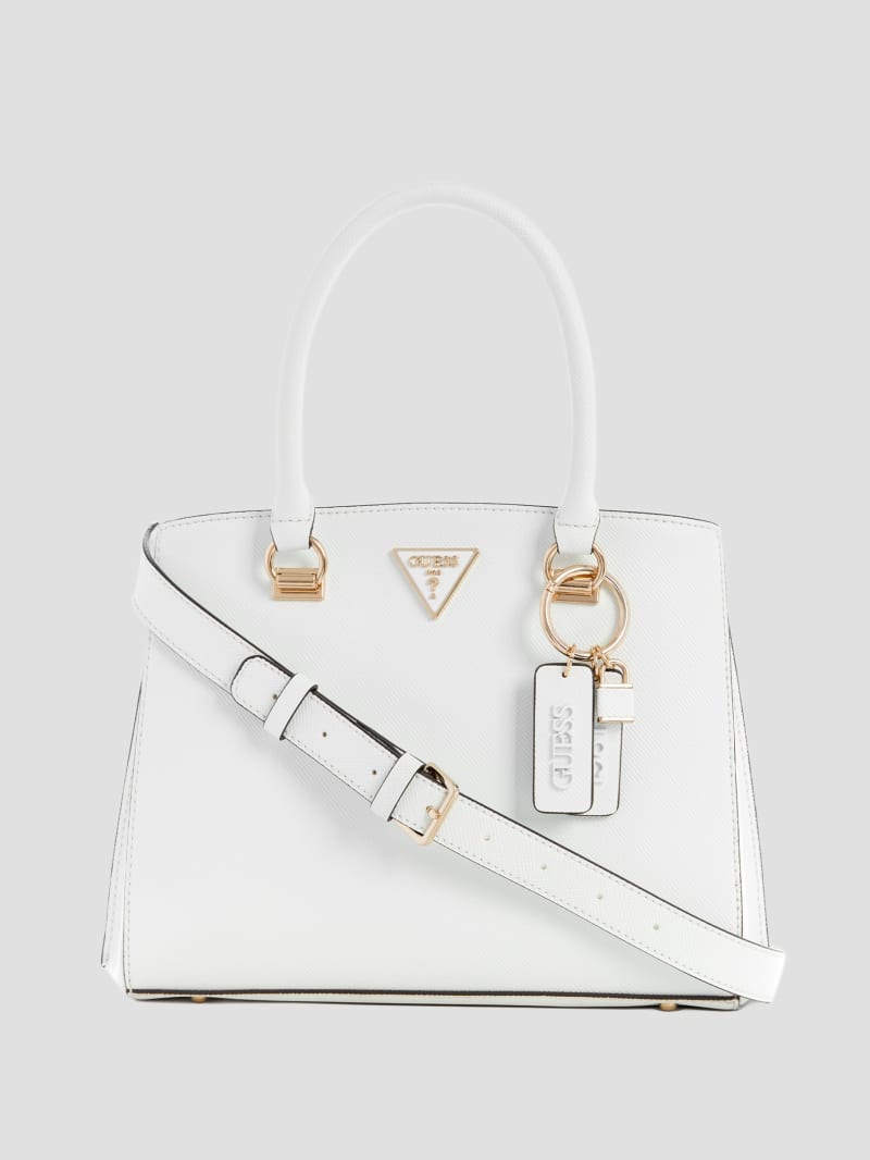 Guess Noelle Girlfriend Satchel - White Multi Guess Noelle Girlfriend Satchel - White Multi