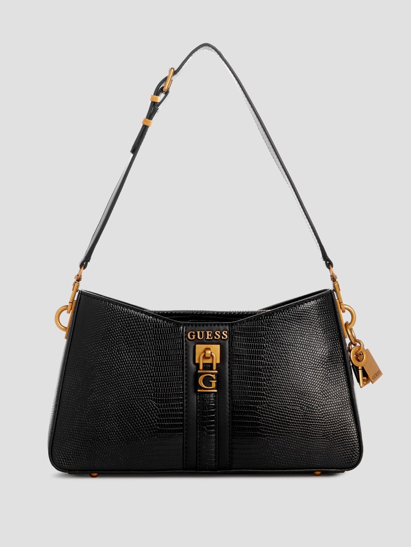 Guess Ginevra Elite Shoulder Bag - Black Floral Print