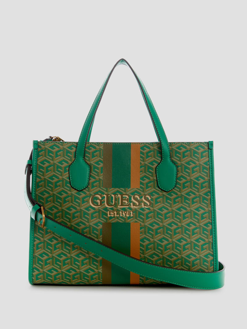 Guess Silvana G Cube Tote - Forest Logo