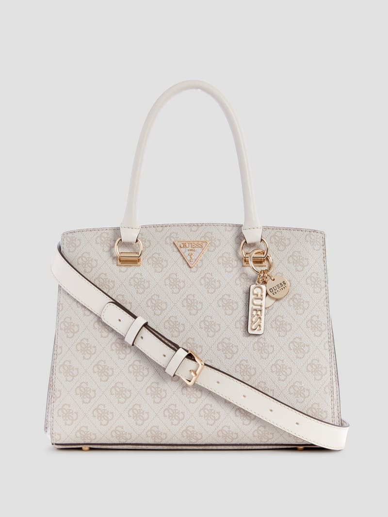 Guess Noelle Quattro G Girlfriend Satchel - Dove Logo