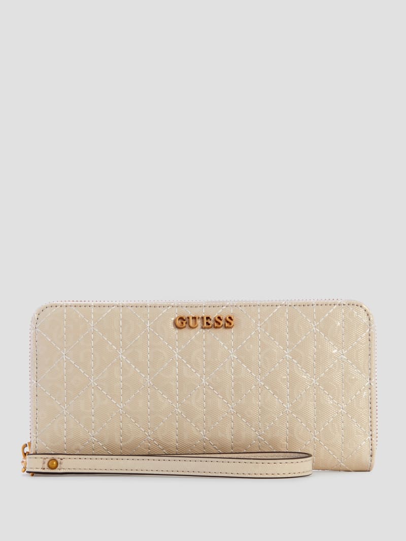 Guess Aveta Large Zip-Around Wallet - Off White Guess Aveta Large Zip-Around Wallet - Off White