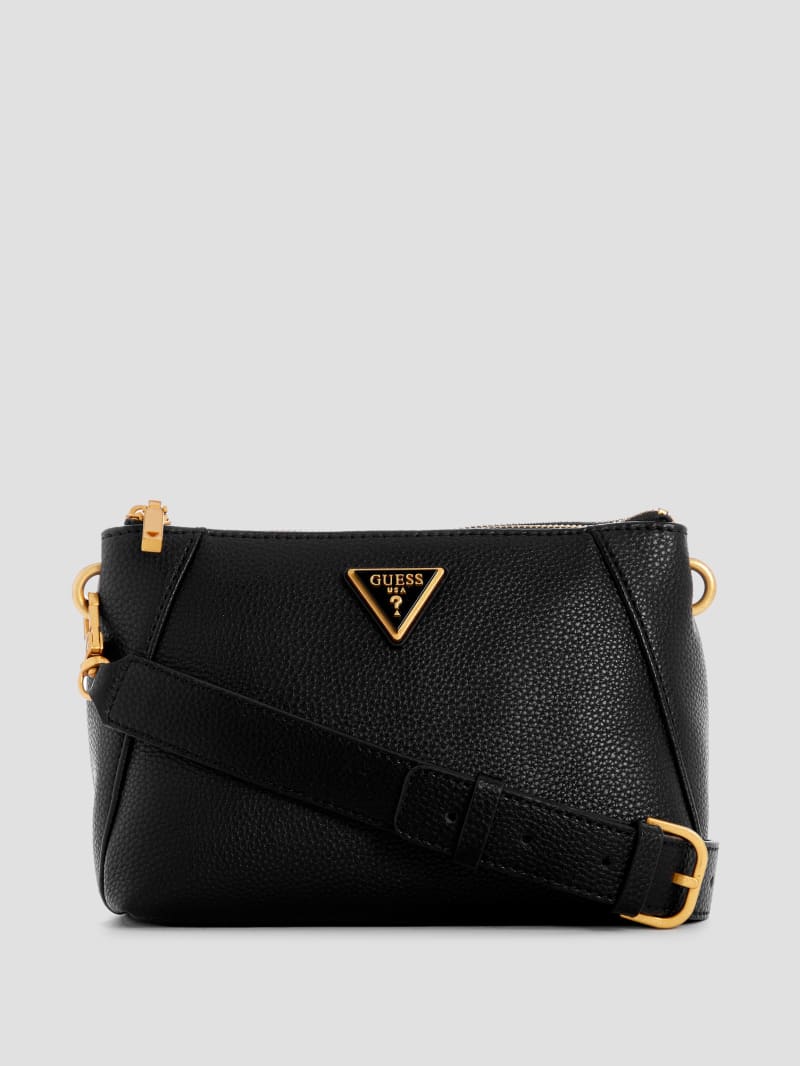 Guess Laryn Pebbled Dual-Zip Crossbody - Black Guess Laryn Pebbled Dual-Zip Crossbody - Black