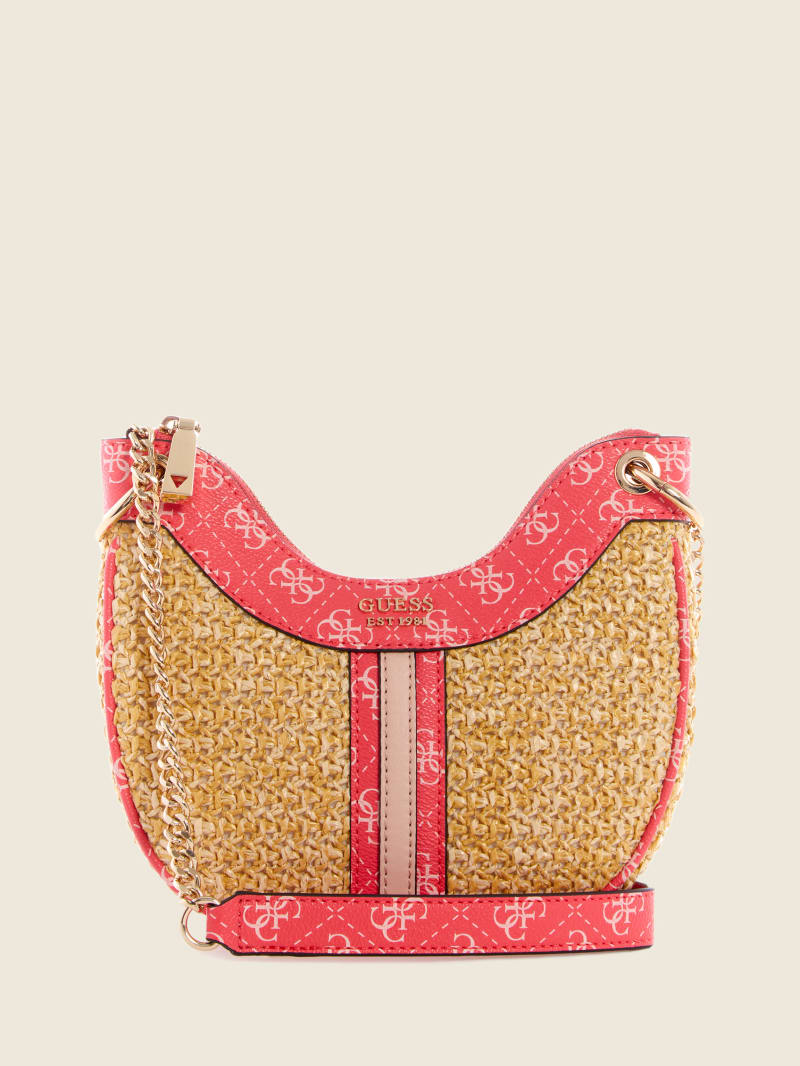 Guess Kasinta Raffia Mini Hobo Bag - Cali Wash