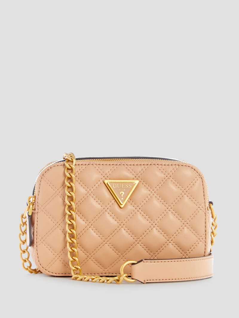 Guess Giully Quilted Camera Crossbody - Beige Overflow