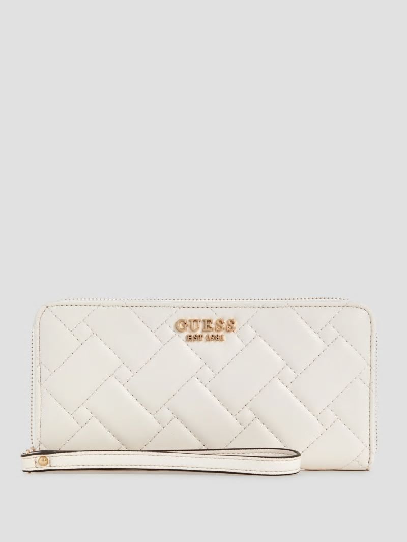Guess Alanna Large Zip-Around Wallet - Ivory