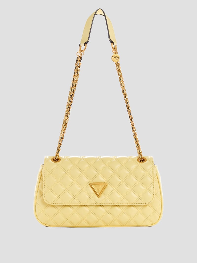Guess Giully Quilted Convertible Crossbody - Yellow