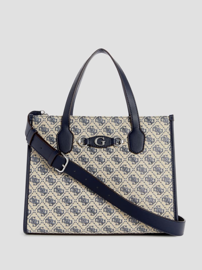 Guess Izzy Glitter Tote Bag - Navy Logo
