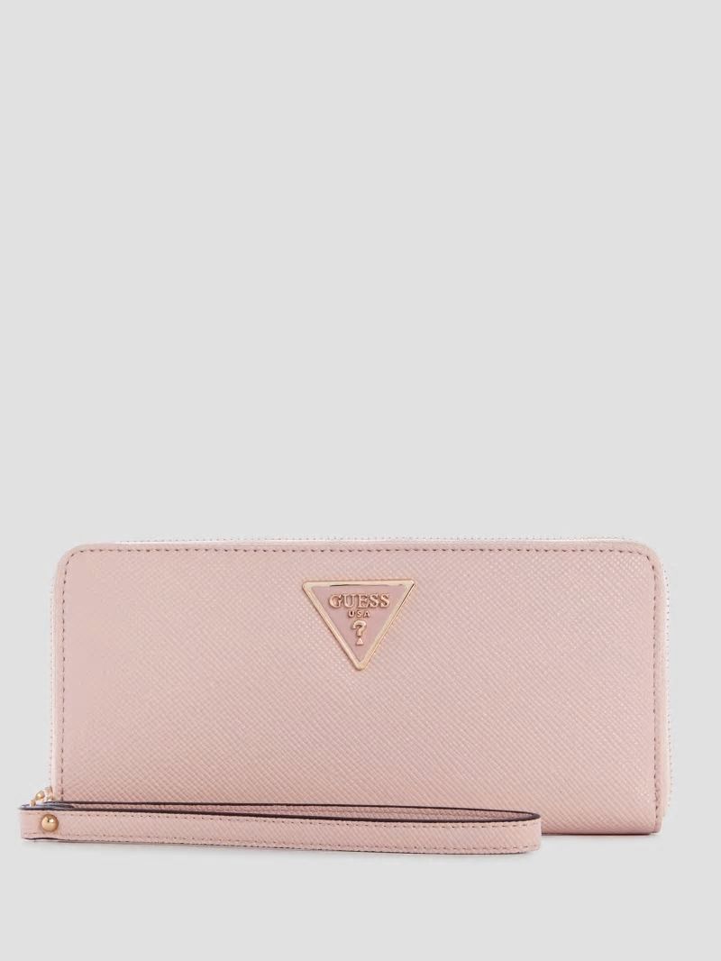 Guess Laurel Large Zip-Around Wallet - Rose Pink