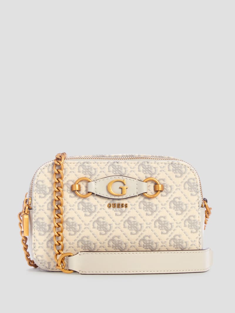 Guess Izzy Jacquard Logo Camera Bag - Dove Logo