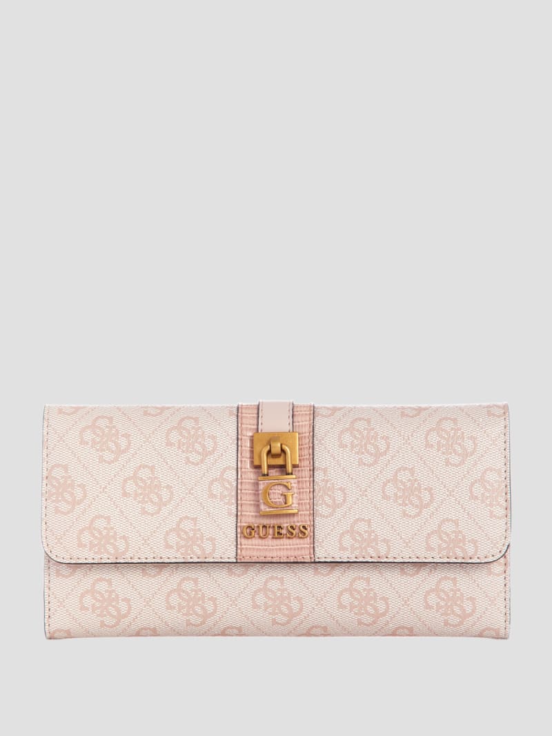 Guess Ginevra Logo Clutch Wallet - Blush Logo