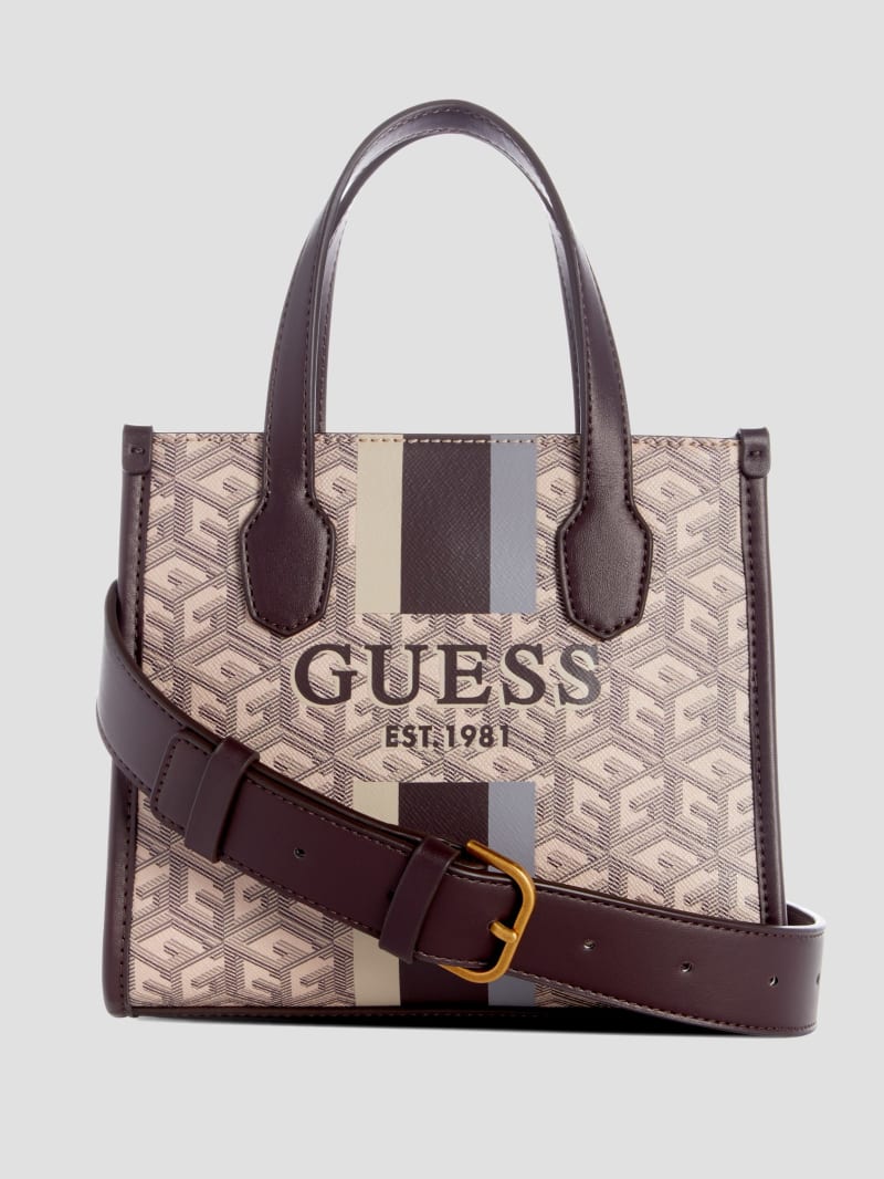 Guess Silvana Mini Totes - Espresso Logo