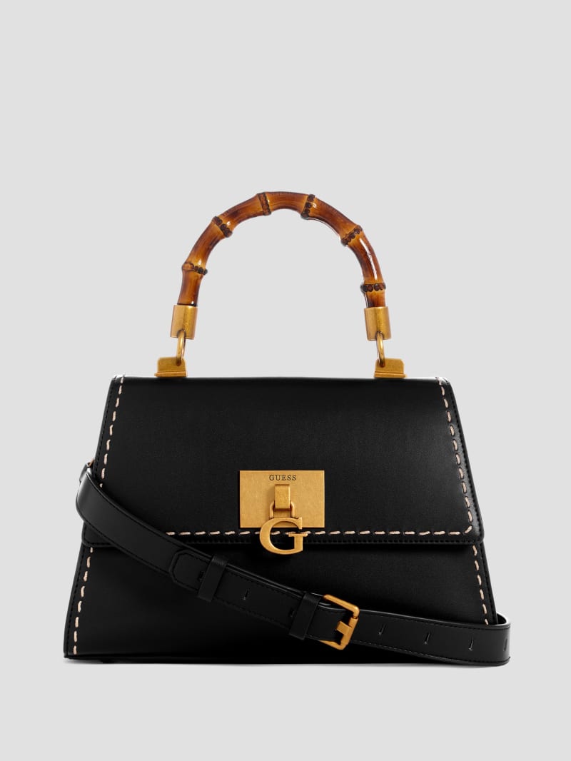 Guess Stephi Bamboo Handle Mini Satchel - Black