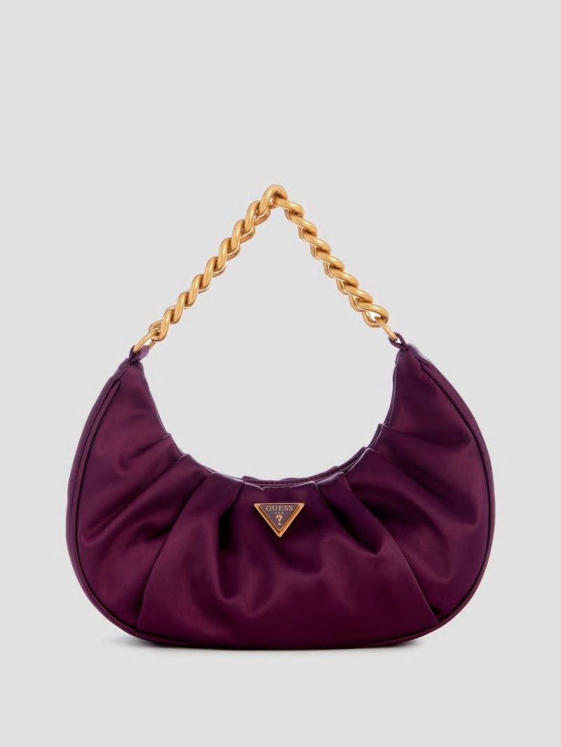 Guess Tori Satin Shoulder Bag - Amethyst