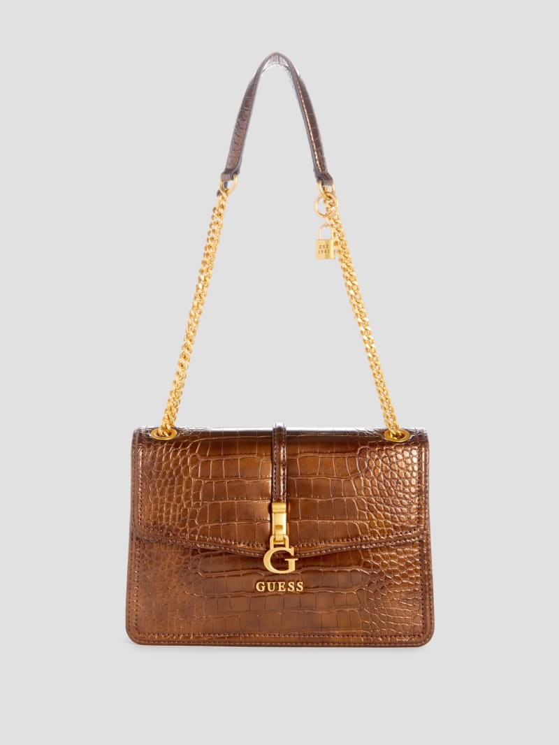 Guess James Convertible Crossbody Flap Bag - Bronze