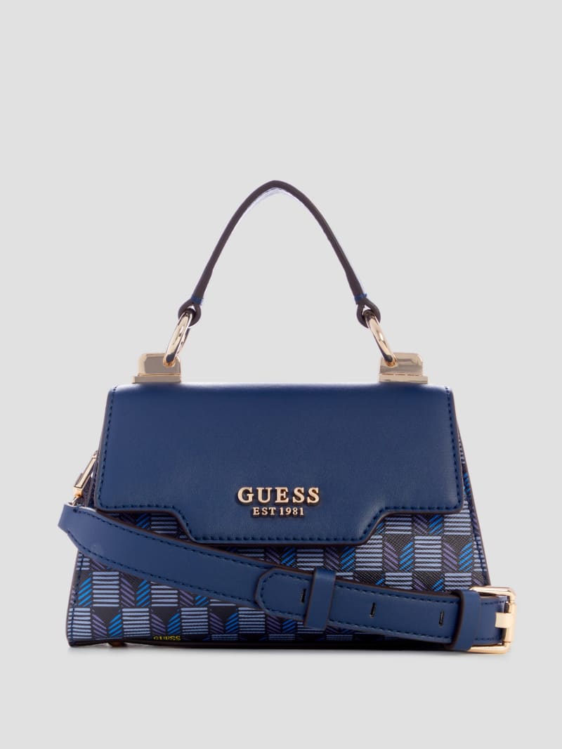 Guess Hallie Mini Fold-Over Flap Bag - Blue