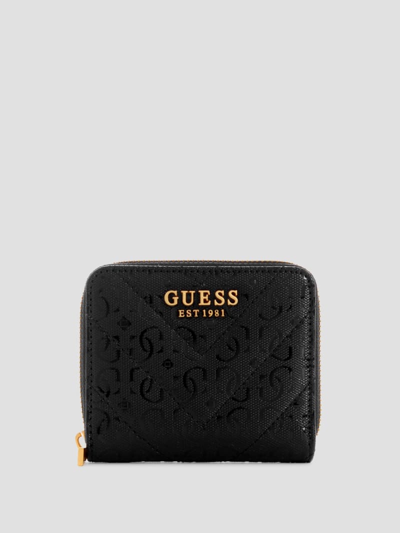 Guess Jania Small Zip-Around Wallet - Black