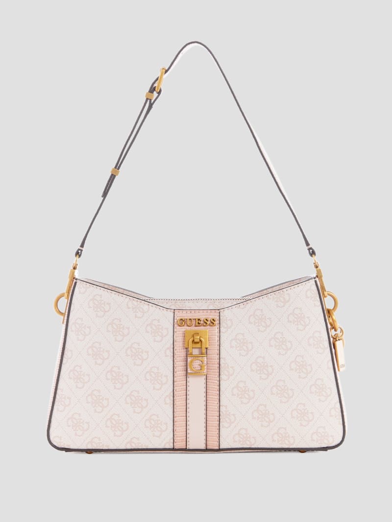 Guess Ginevra Logo Elite Shoulder Bag - Blush Logo