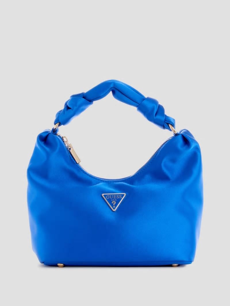 Guess Velina Satin Hobo Bag - Bleu/Cherbourg Wash
