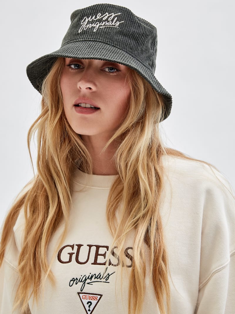 Guess GUESS Originals Corduroy Bucket Hat - Peyote Green