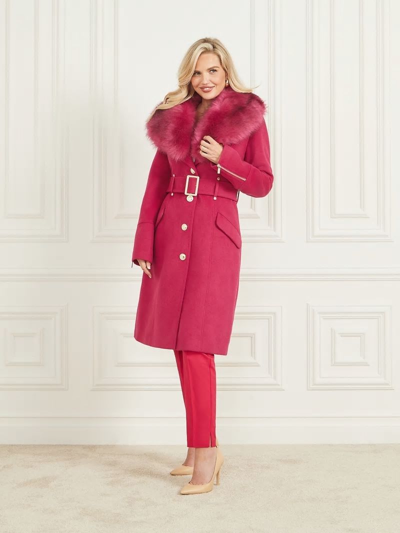 Guess Alice Wool-Blend Coat - Viva Pink