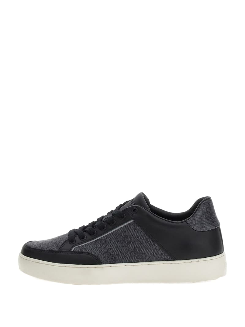 Guess Logo Side Panel Low-Top Sneakers - Black Patent