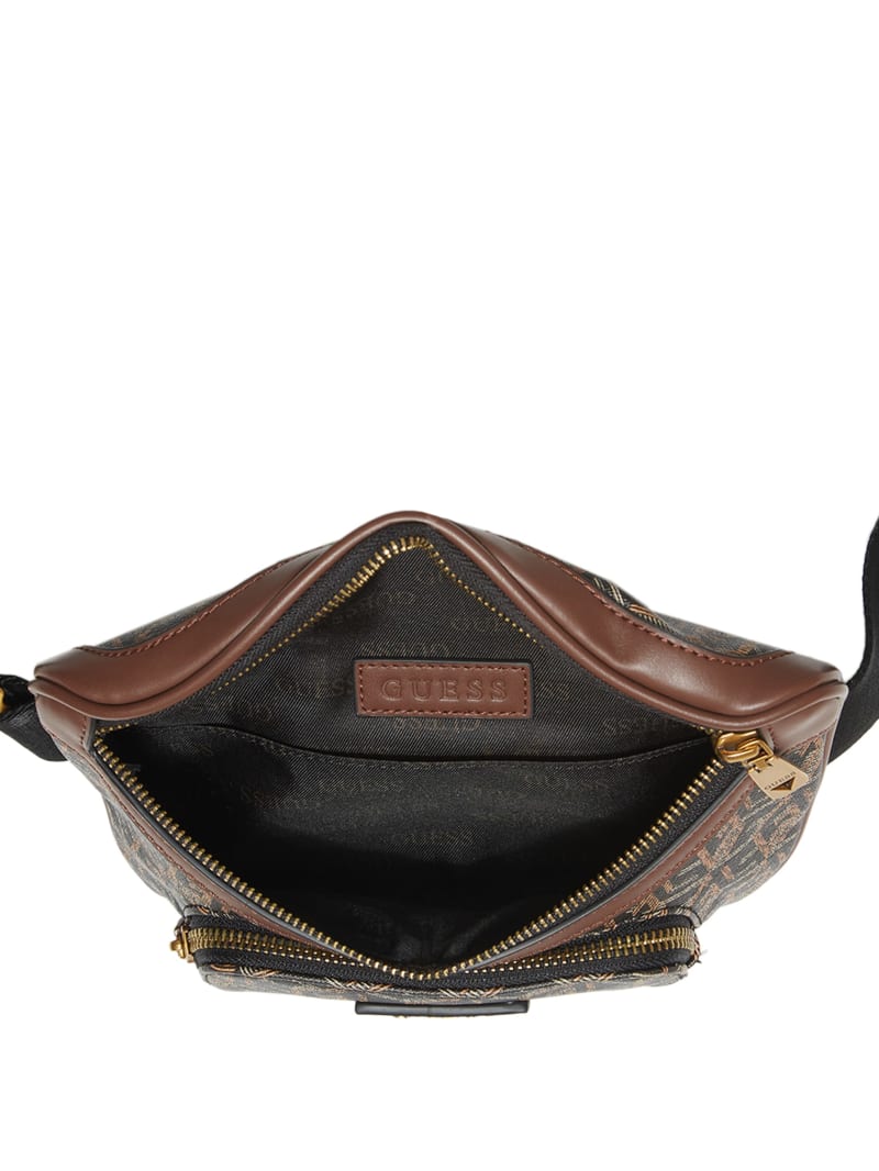 Guess Ederlo Compact Belt Bag - Black Floral Print