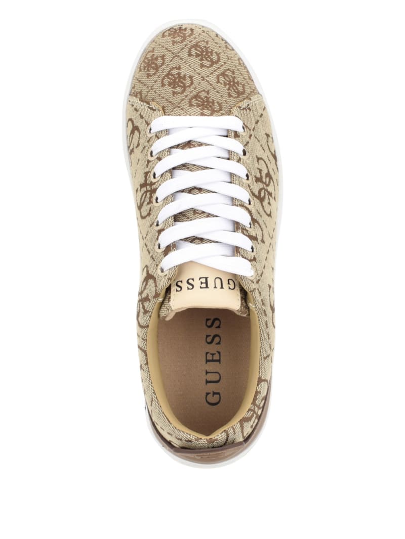 Guess Giaa Logo Print Low-Top Sneakers - Medium Brown