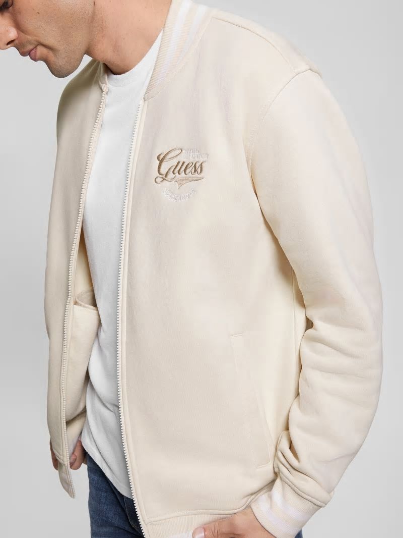 Guess Eco Embroidered Flight Jacket - Vanilla Blush