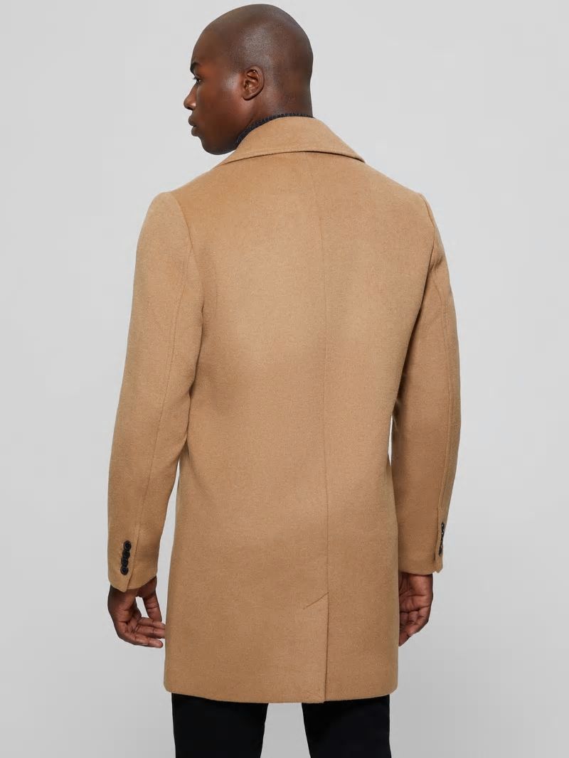 Guess Bel Air Melton Wool-Blend Peacoat - Desert Storm