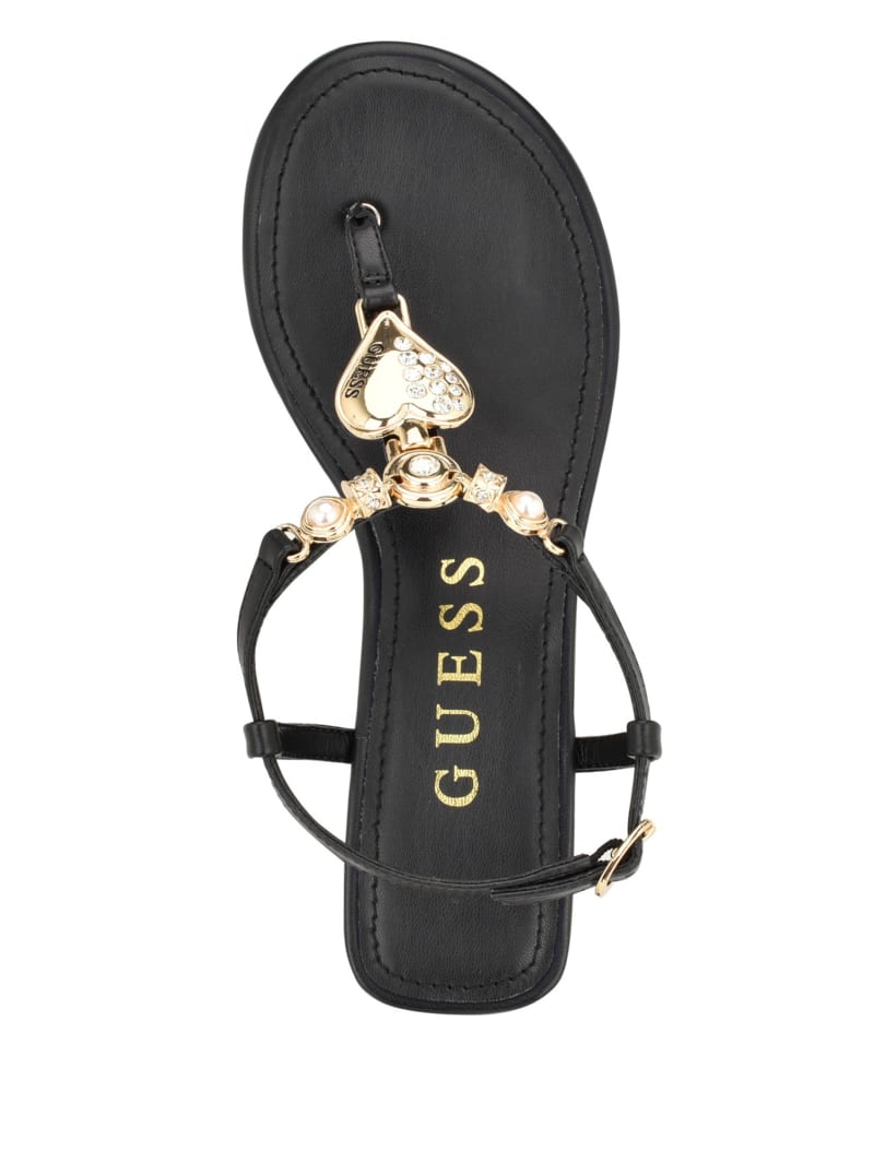 Guess Jiarella T-Strap Signature Sandal - Black 001