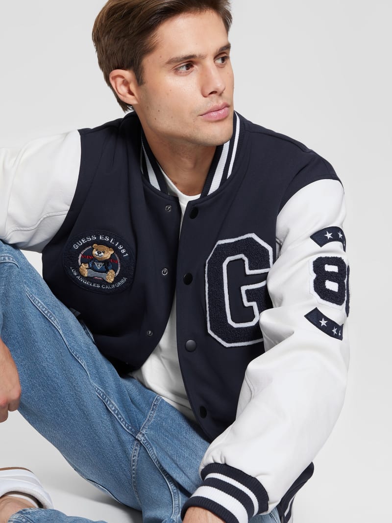 Guess Bear Varsity Jacket - Bleu éLéGant