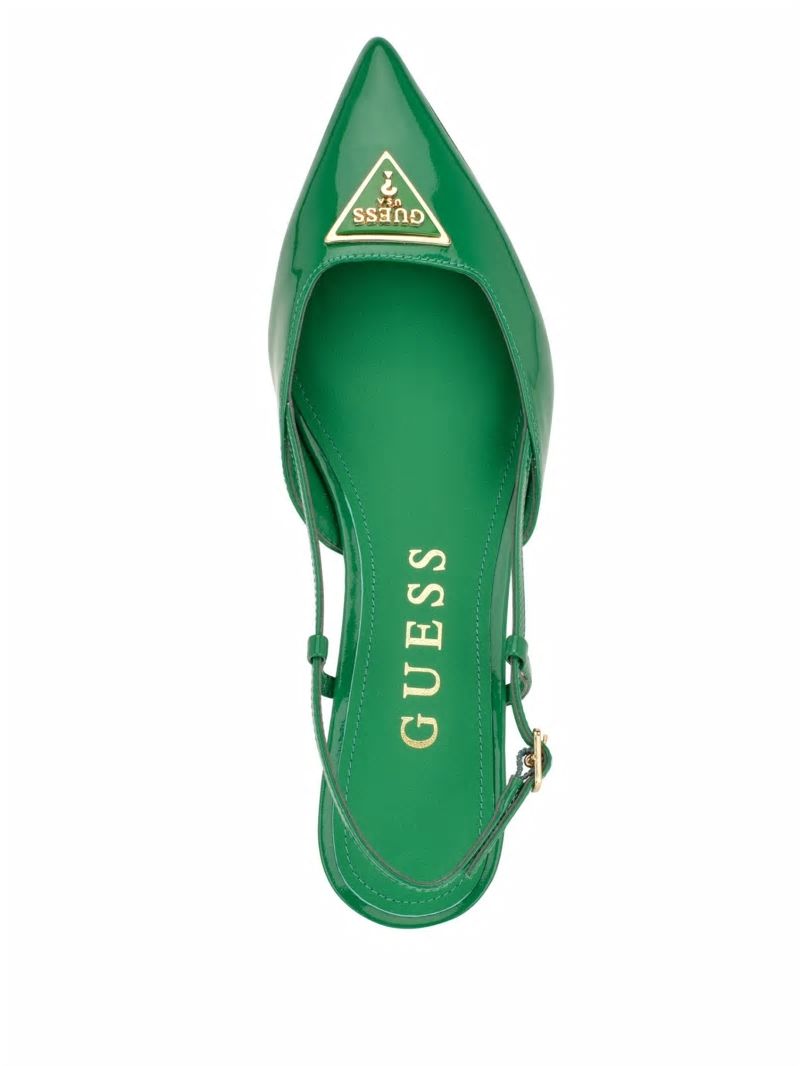 Guess Jesson Triangle Kitten Heels - Medium Green 310