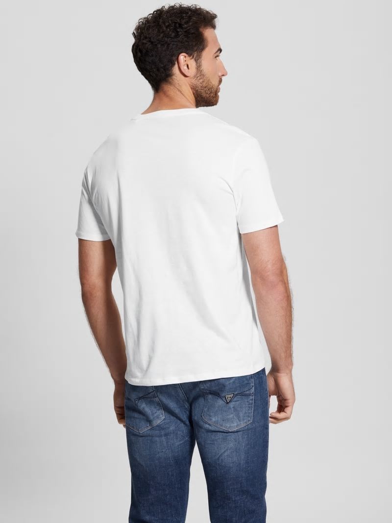 Guess Eco Embossed Logo Tee - Pure White