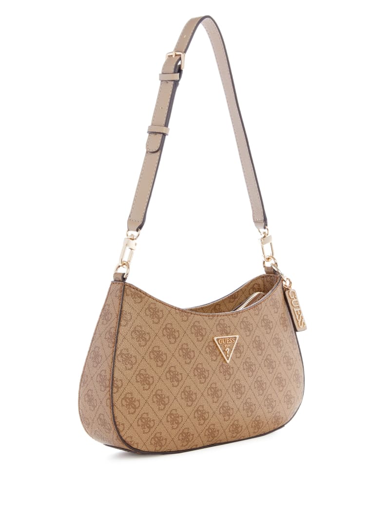 Guess Noelle Quattro G Shoulder Bag - Latte Logo