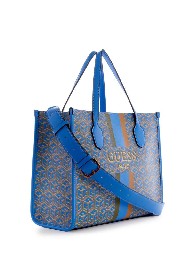 Guess Silvana G Cube Tote - Aquatic Logo